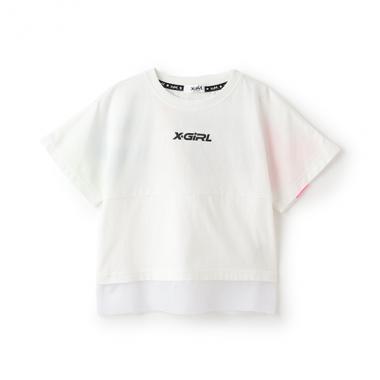 カラフルロゴメッシュ切替半袖Tシャツ
