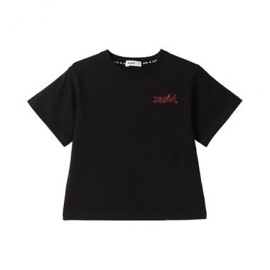ガールイラストバックプリント半袖Tシャツ