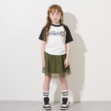 メッシュレイヤードスカート