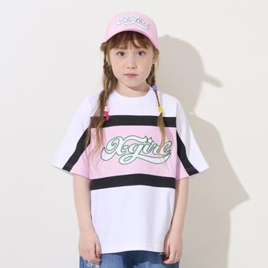 配色切替ロゴアップリケ半袖Tシャツ