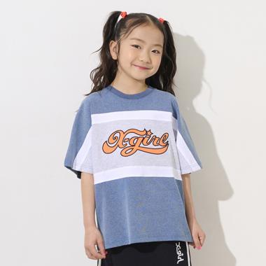 配色切替ロゴアップリケ半袖Tシャツ