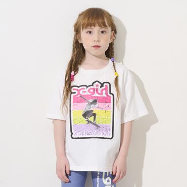 スケボーガール転写プリント半袖Tシャツ
