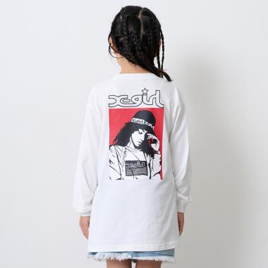 ガールバックプリント長袖Tシャツ