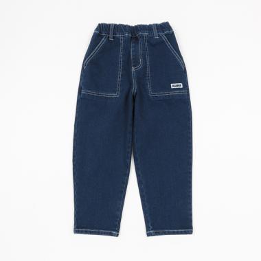 ステッチ使い裏起毛ロングパンツ