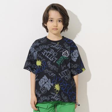 グラフィティ総柄半袖Tシャツ