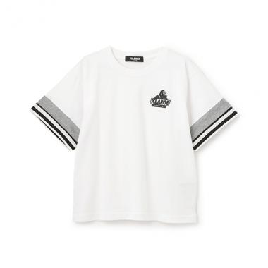 【人気商品再入荷】【直営店で取り扱い無し】袖レイヤード風半袖Tシャツ