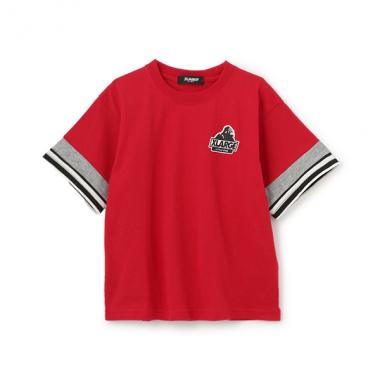 【人気商品再入荷】【直営店で取り扱い無し】袖レイヤード風半袖Tシャツ