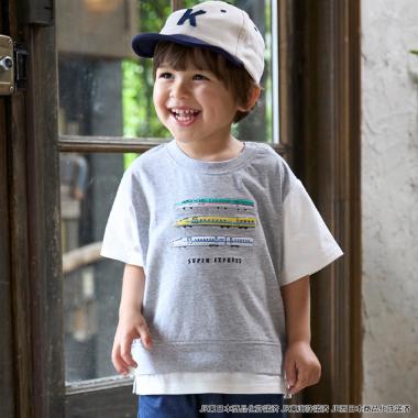 【新幹線】袖配色半袖Tシャツ