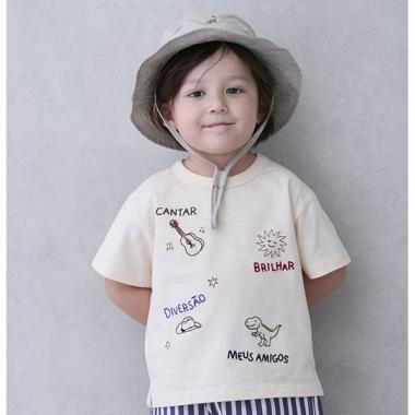 【接触冷感】モチーフロゴ刺しゅう半袖Tシャツ