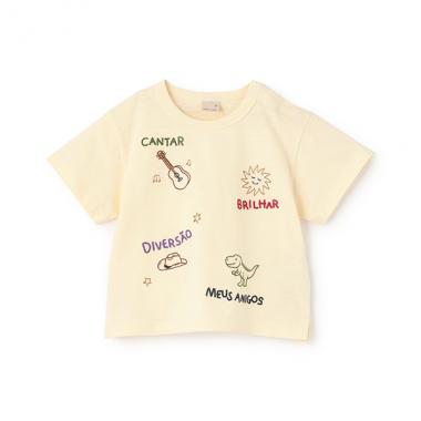 【接触冷感】モチーフロゴ刺しゅう半袖Tシャツ
