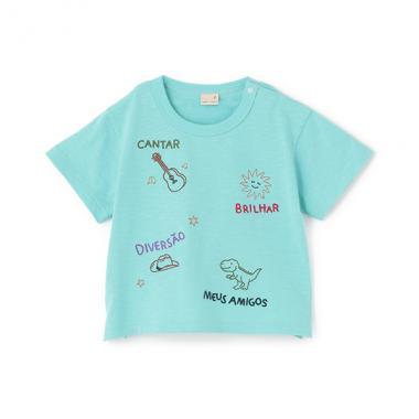 【接触冷感】モチーフロゴ刺しゅう半袖Tシャツ