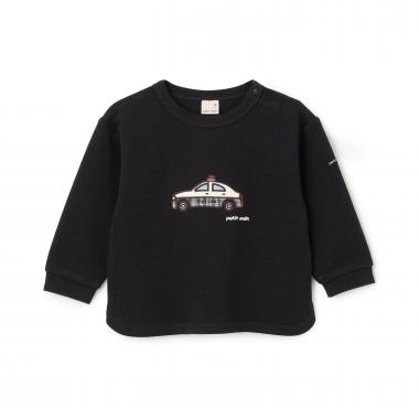 働く車アップリケ接結長袖Tシャツ