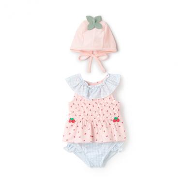 【SWIM】キャップつきフルーツ総柄ビキニ