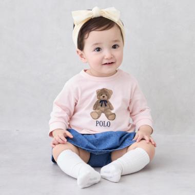 【POLO BCS】クマグラフィック長袖T+スカパンセット