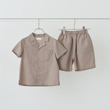 オープンカラーシャツ&4分丈パンツセットアップ