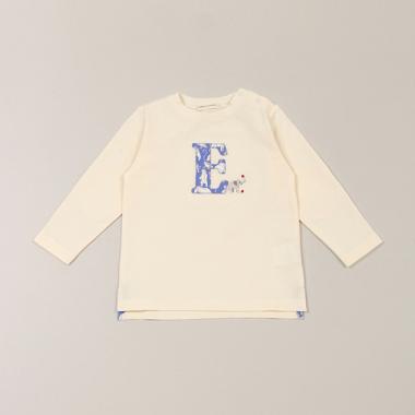 リバティファブリックアップリケ長袖Tシャツ