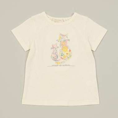 ネコアップリケ半袖Tシャツ