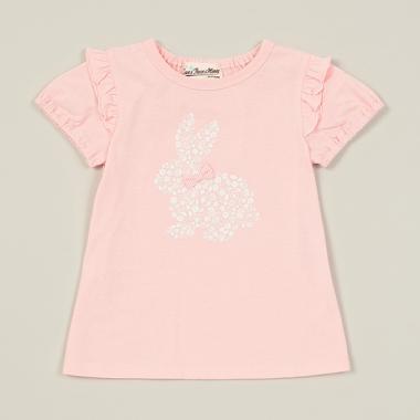 フラワーうさぎ半袖Tシャツ