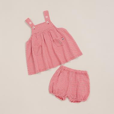 サッカーチェックジャンパースカート+ブルマセット【日本製】