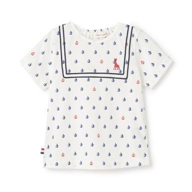ヨットプリント半袖Tシャツ
