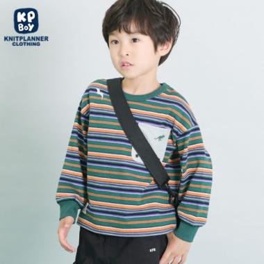 KPBOY マルチボーダー長袖Ｔシャツ(90～150)