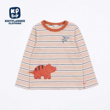 KPBOY 恐竜のマルチボーダー長袖Ｔシャツ(80～120)