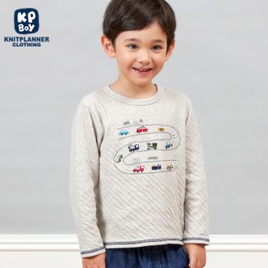 KPBOY 日本製/車モチーフオーガニック接結長袖Ｔシャツ(80～150)