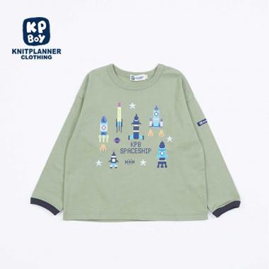 KPBOY シリコンブロックプリント長袖Ｔシャツ(80～150)