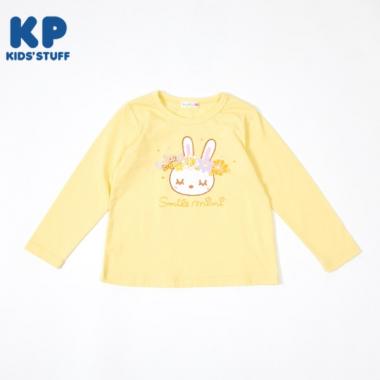 KP 花冠うさぎプリント長袖Tシャツ(80～90)