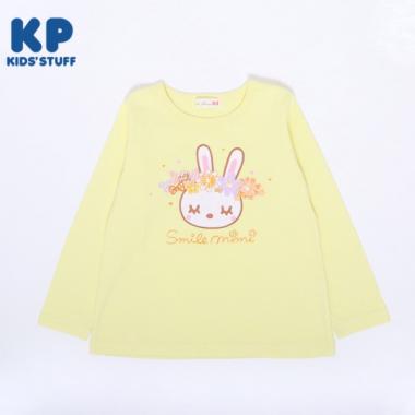 KP 花冠うさぎプリント長袖Tシャツ(100～160)