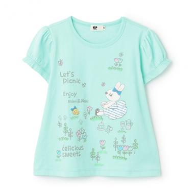 ピクニックmimiアップリケ　半袖Tシャツ