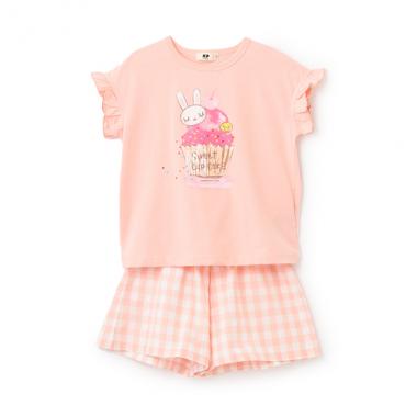 3柄スイーツmimiプリントT+キュロットセット