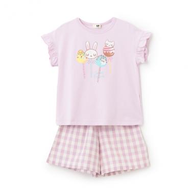 3柄スイーツmimiプリントT+キュロットセット