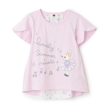 mimiちゃんアップリケ半袖チュニック