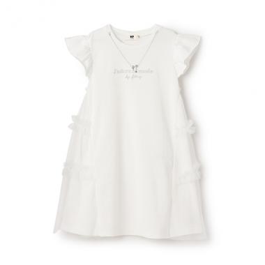 ネックレスつき 鹿の子メッシュワンピース