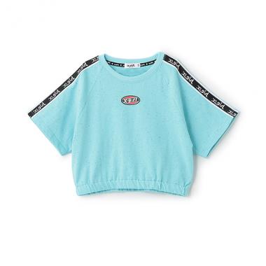9242214：ロゴテープカラーネップ半袖Tシャツ