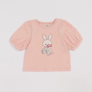 うさぎアップリケ半袖Tシャツ