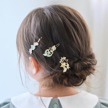 ムーン&スターウィングヘアクリップ3Pセット