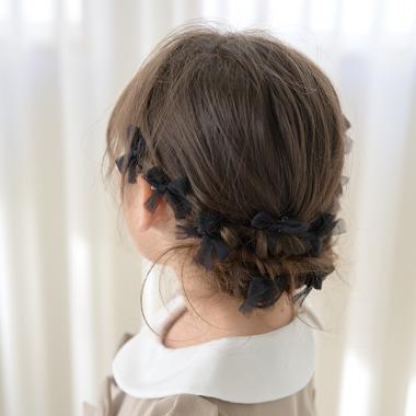 チュールリボンちびヘアクリップ10Pセット