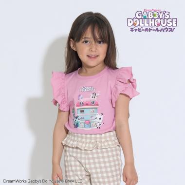 【ギャビーズドールハウス】【ソフトコットン】デザインスリーブプリントTシャツ