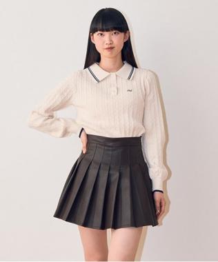 フェイクレザープリーツスカート
