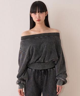 オフショルスウェットプルオーバー