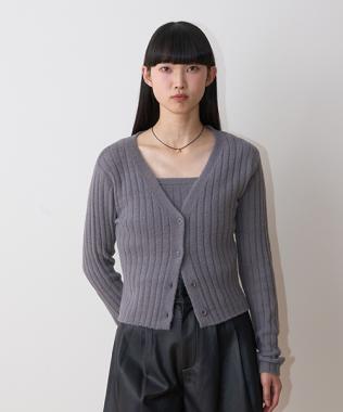 リブカーデキャミSET