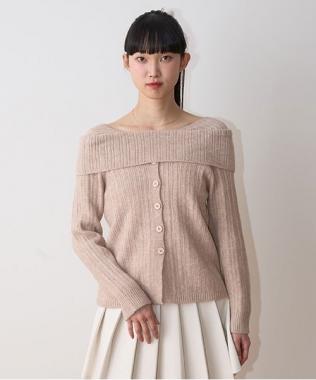 オフショルレイヤードニット