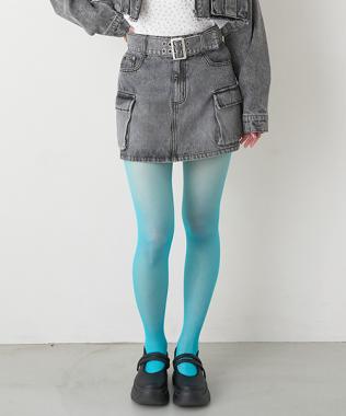 ベルトつきデニムカーゴスカート
