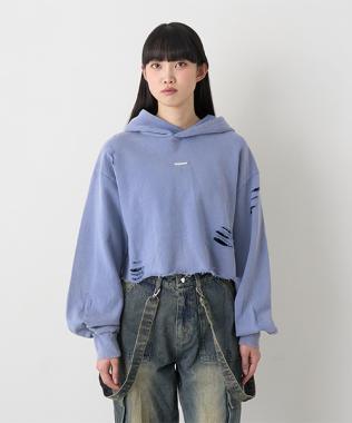 ダメージクロップドパーカ