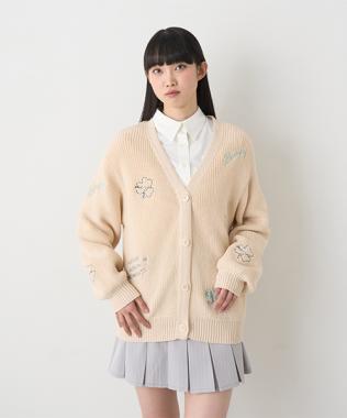 モチーフ刺しゅうカーディガン