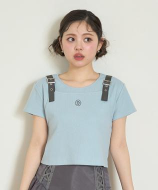 ビスチェレイヤード風半袖テレコ