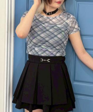 チェックシアー半袖インナー