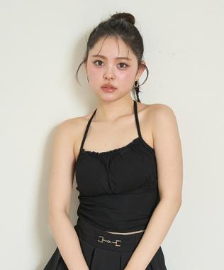 ギャザーホルターブラトップ